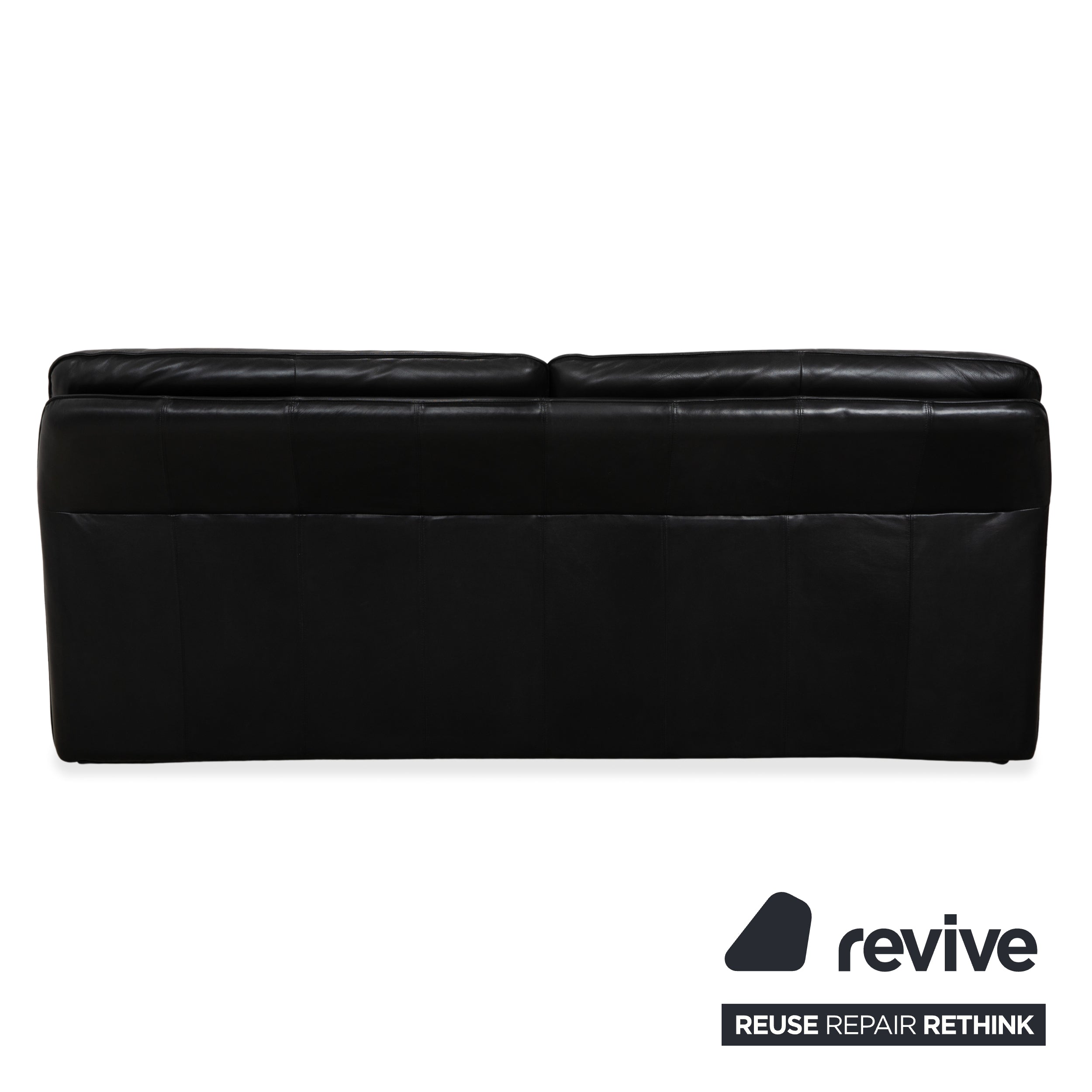 Laauser Atlanta Leather Three-Seater Dark Grey Black Slate Anthracite Sofa Couch
