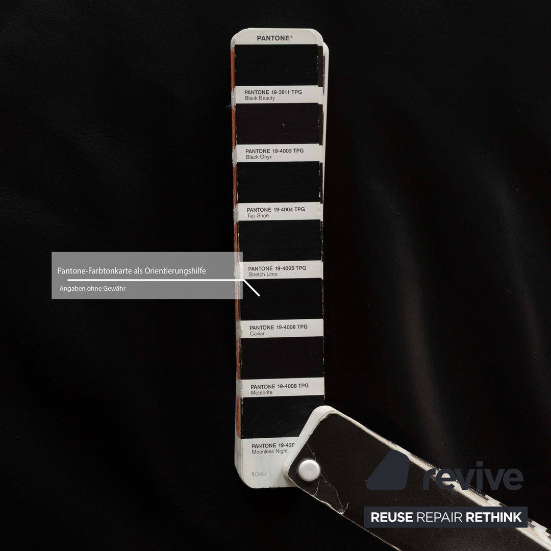 Laauser Atlanta Leather Three Seater Black Sofa Couch