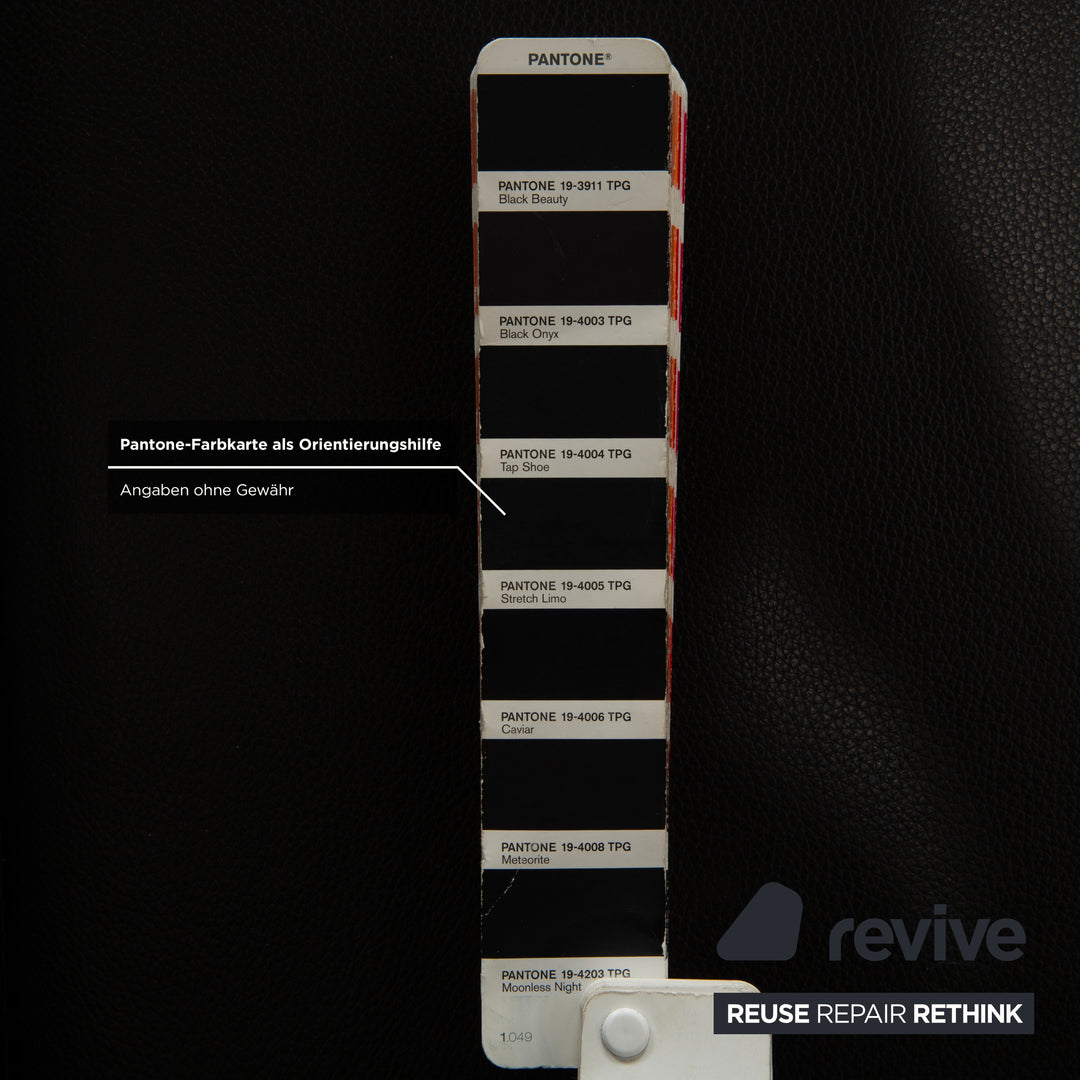 Laauser Atlanta Leder Dreisitzer Schwarz Sofa Couch