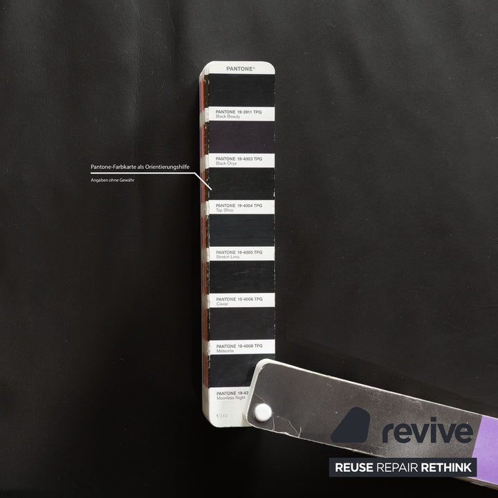 Laauser Atlanta Leather Three Seater Black Sofa Couch