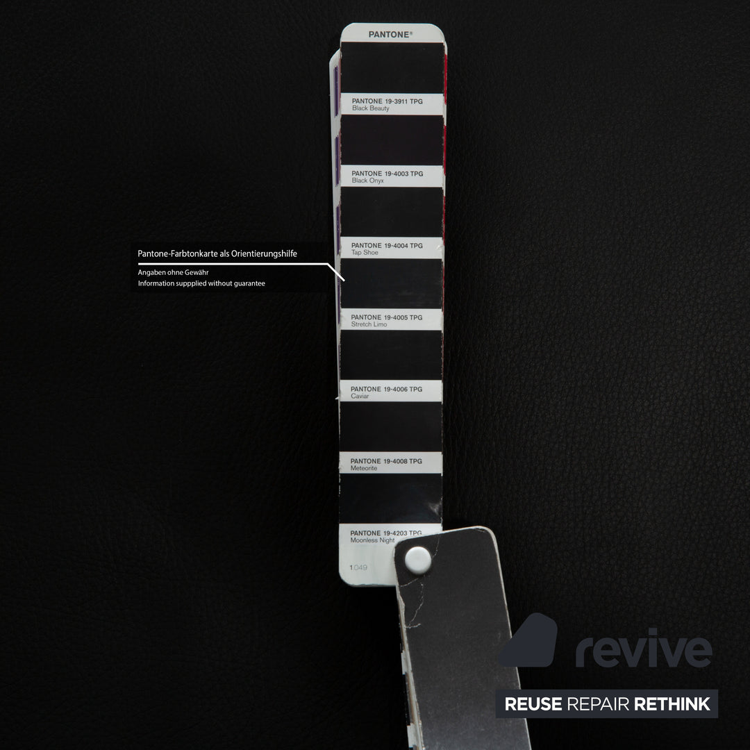 Laauser Atlanta Leather Three-Seater Black Sofa Couch