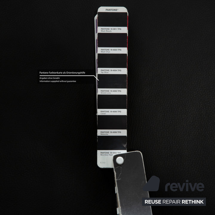 Laauser Atlanta Leather Three-Seater Black Sofa Couch