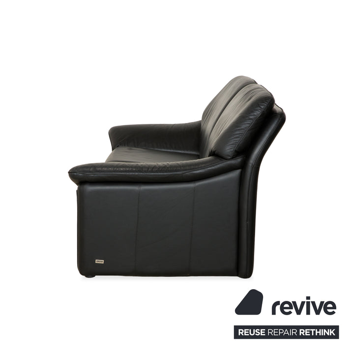 Laauser Atlanta Leder Dreisitzer Schwarz Sofa Couch