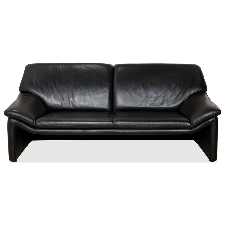 Laauser Atlanta Leder Dreisitzer Schwarz Sofa Couch