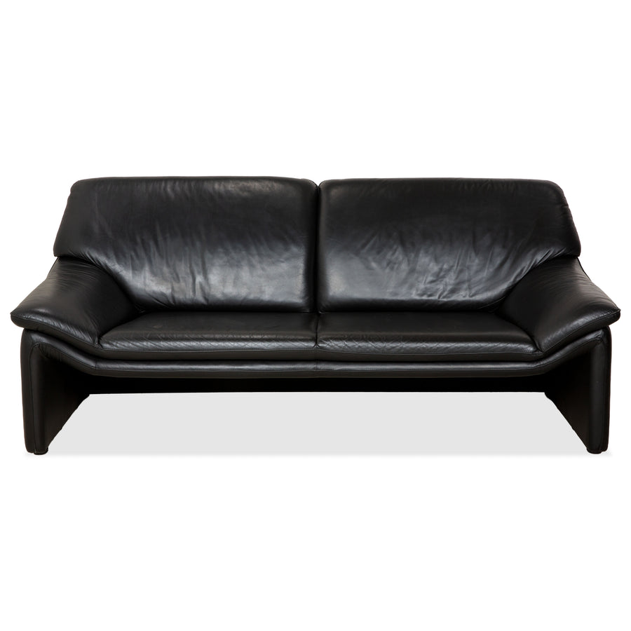 Laauser Atlanta Leder Dreisitzer Schwarz Sofa Couch