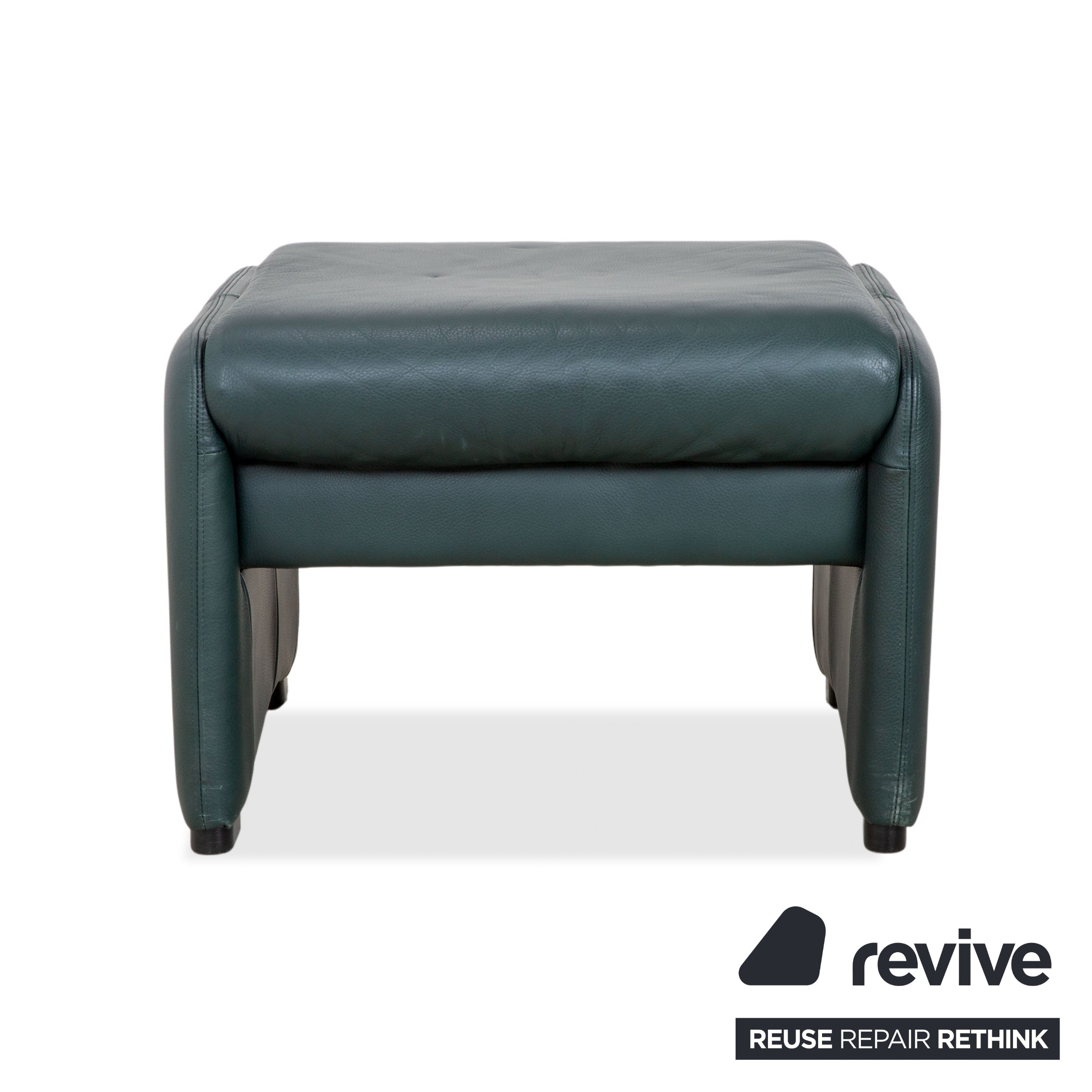 Laauser Atlanta Leather Stool Green Dark Green Petrol