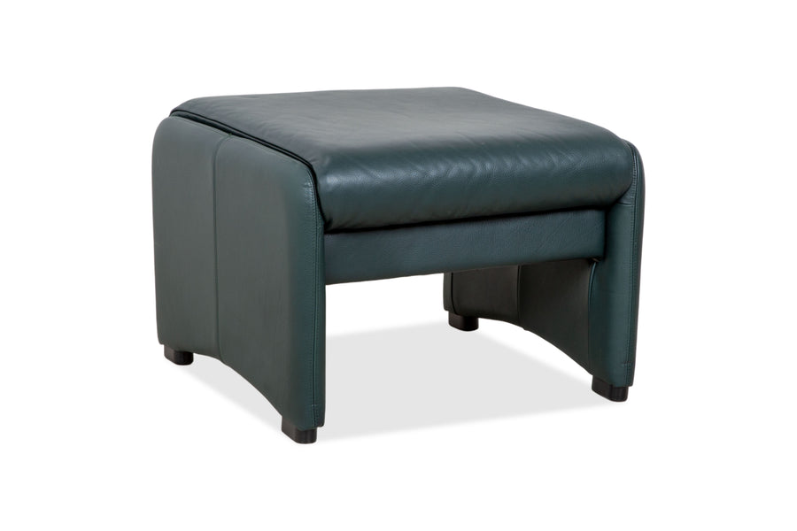 Laauser Atlanta Leather Stool Green Dark Green Petrol