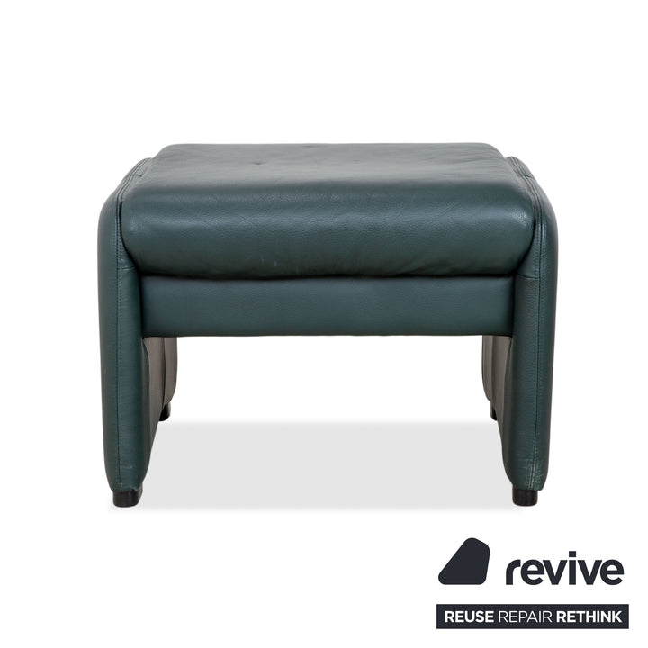 Tabouret en cuir Laauser Atlanta Vert foncé Pétrole