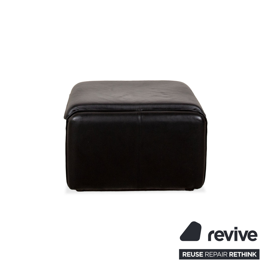 Laauser Atlanta Leder Hocker Schwarz Couch