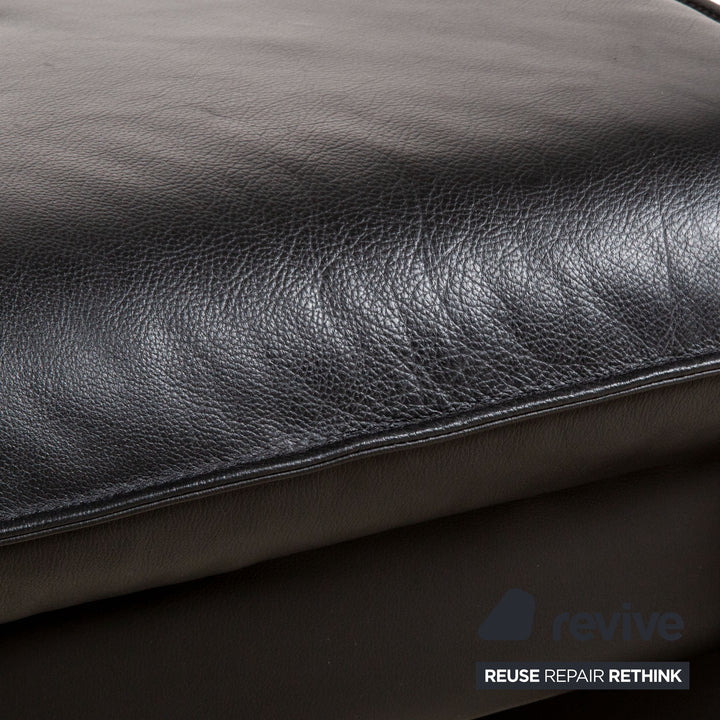 Laauser Atlanta Leder Hocker Schwarz Couch