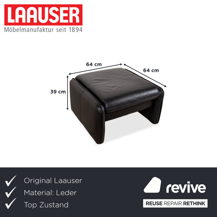 Laauser Atlanta Leder Hocker Schwarz Couch