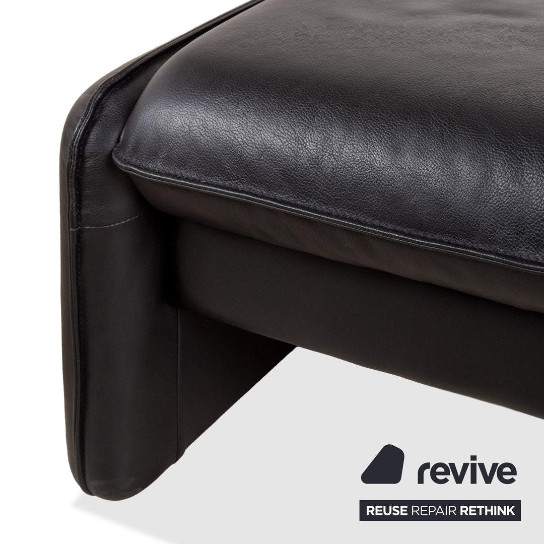Laauser Atlanta Leder Hocker Schwarz Couch