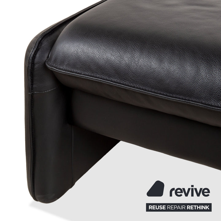 Laauser Atlanta Leder Hocker Schwarz Couch