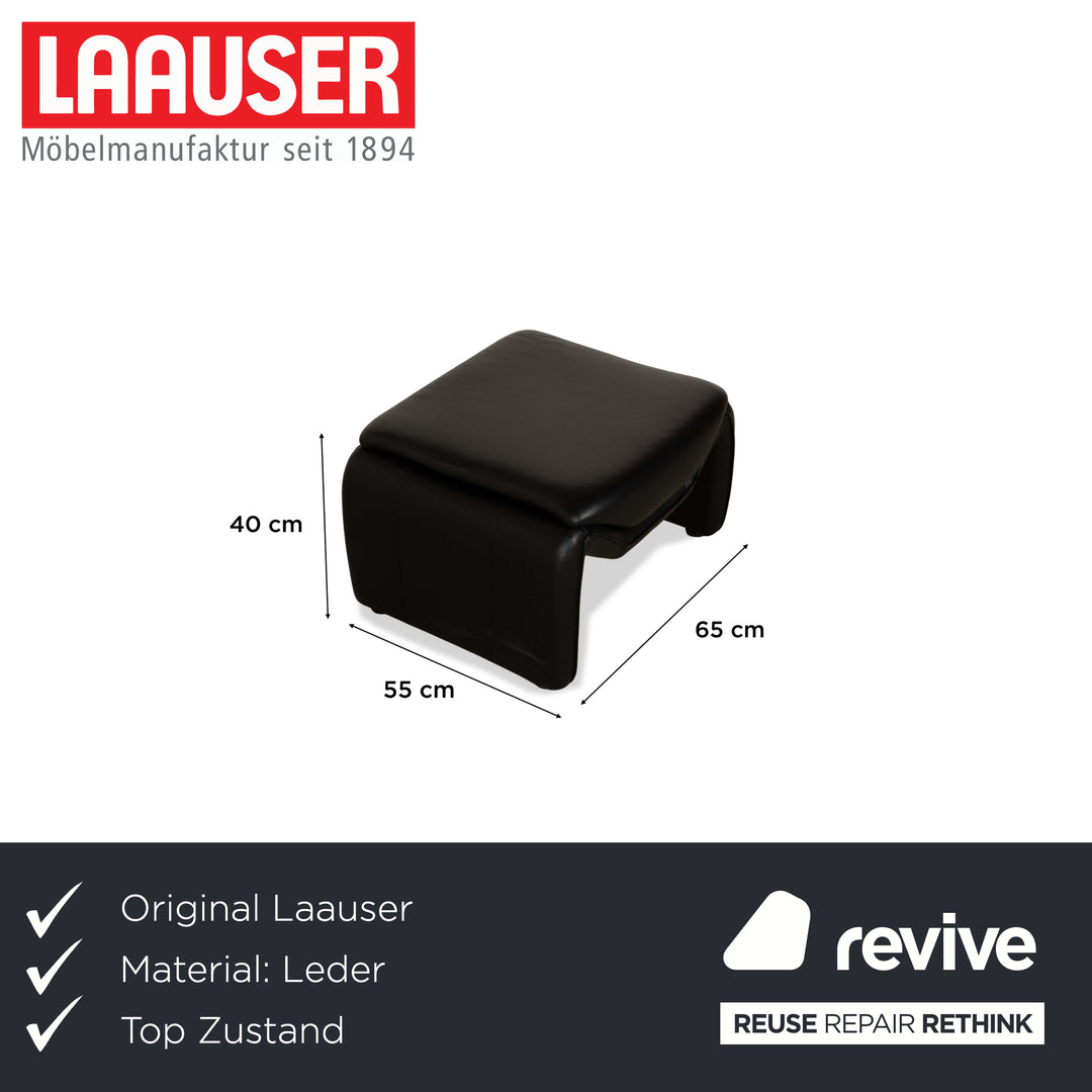 Laauser Atlanta Leather Stool Black