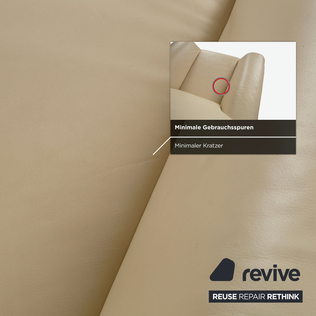 Laauser Atlanta Leder Sessel Beige Creme