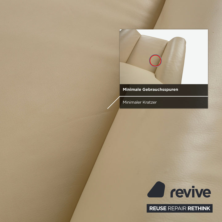 Laauser Atlanta Leder Sessel Beige Creme