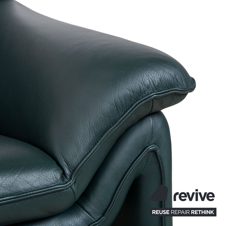 Fauteuil en cuir Laauser Atlanta Vert foncé Pétrole