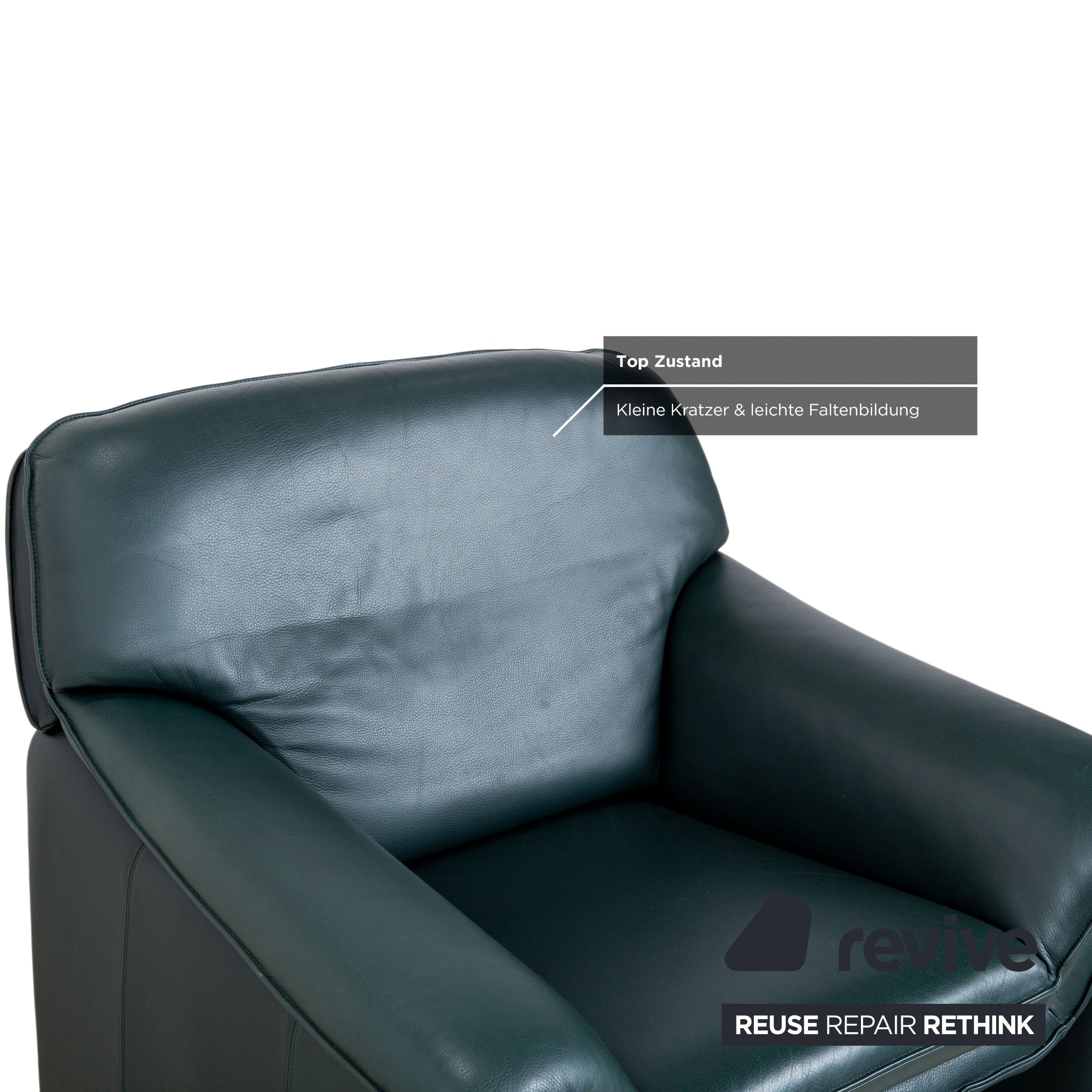 Laauser Atlanta Leather Armchair Green Dark Green Petrol