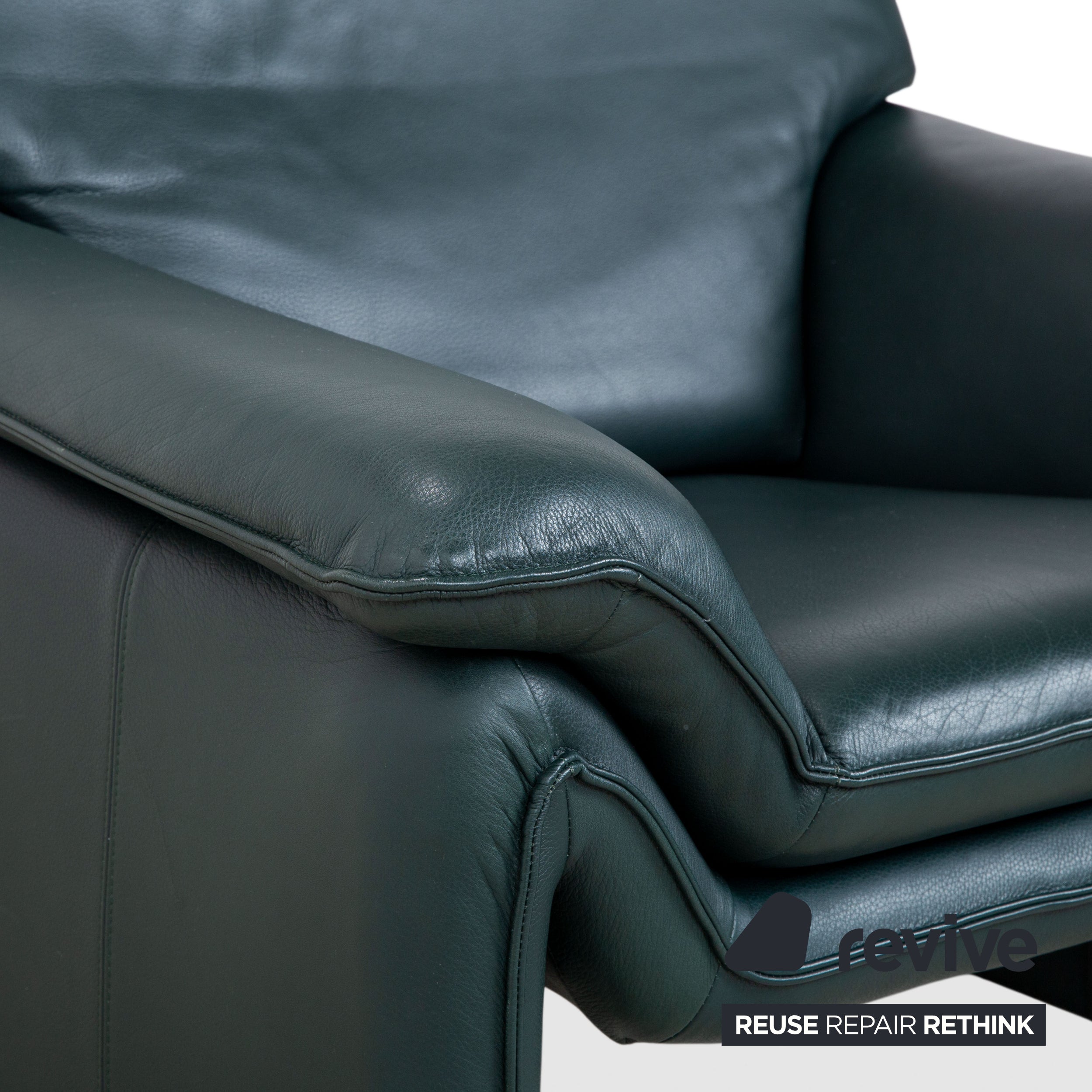 Laauser Atlanta Leather Armchair Green Dark Green Petrol