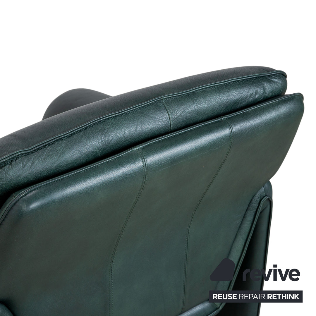 Laauser Atlanta Leather Armchair Green Dark Green Petrol