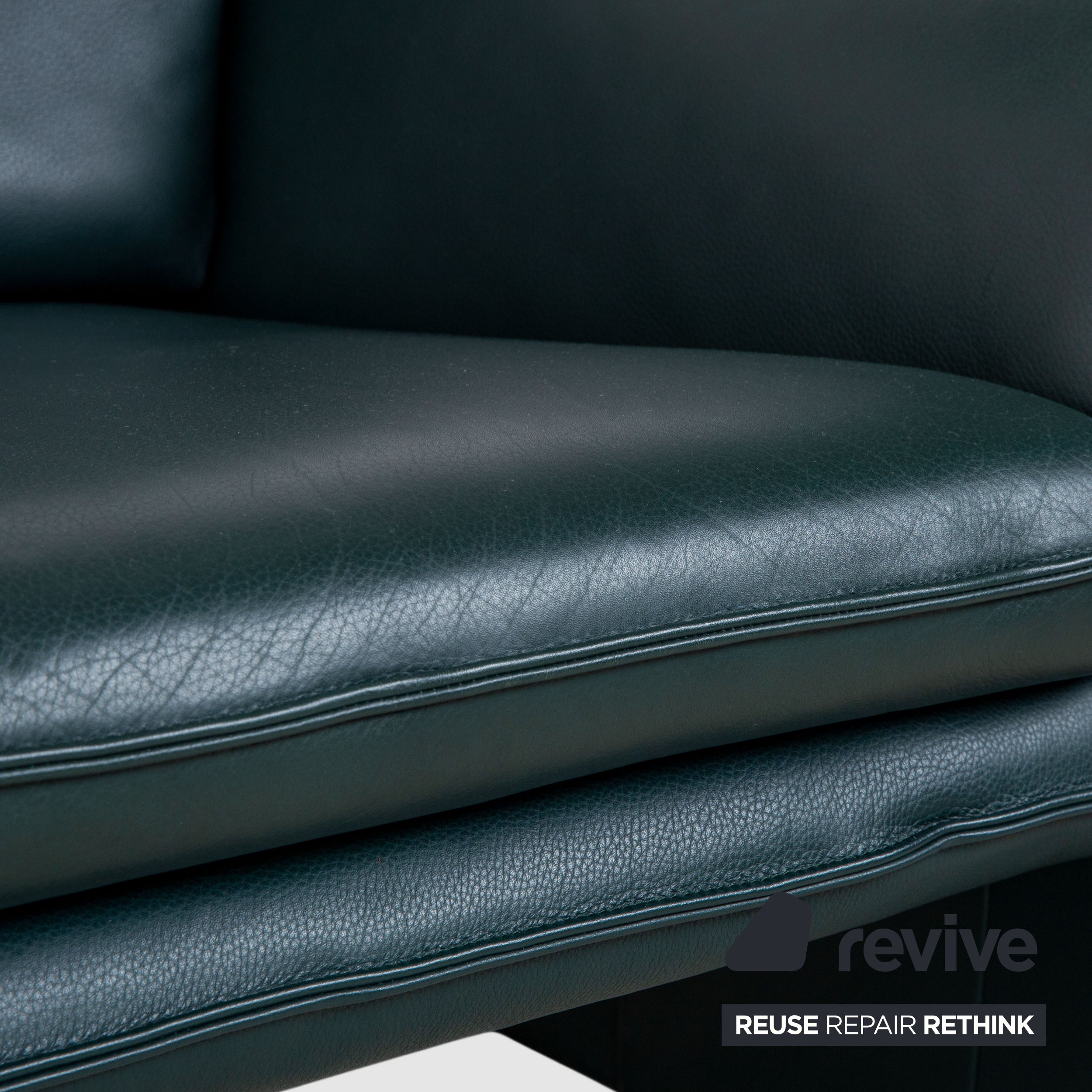 Laauser Atlanta Leather Armchair & Footstool Set Green Dark Green Petrol