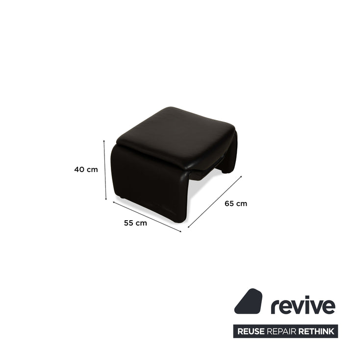 Laauser Atlanta leather armchair including stool black