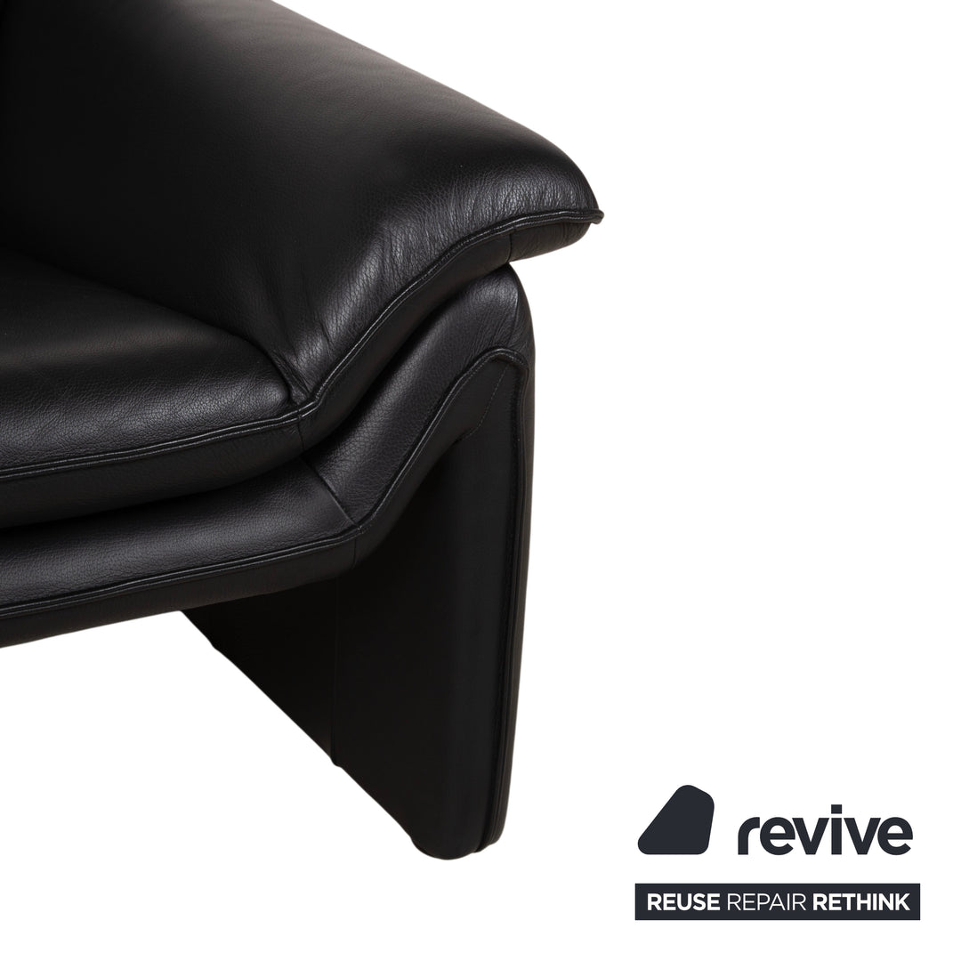 Laauser Atlanta Leder Sessel Schwarz