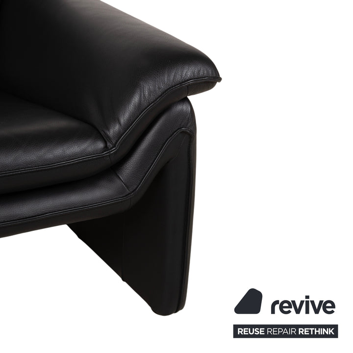 Laauser Atlanta Leder Sessel Schwarz