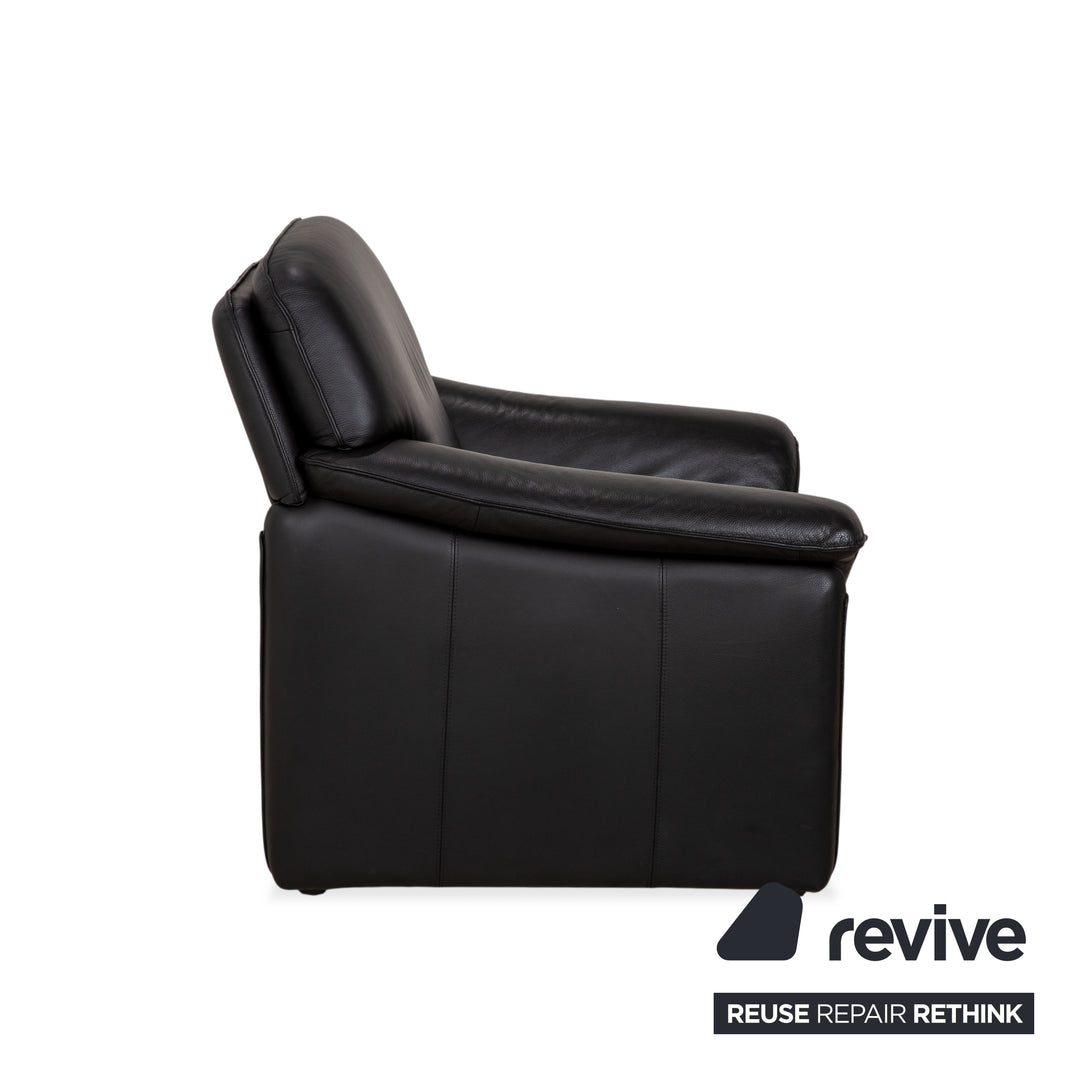 Laauser Atlanta Leder Sessel Schwarz