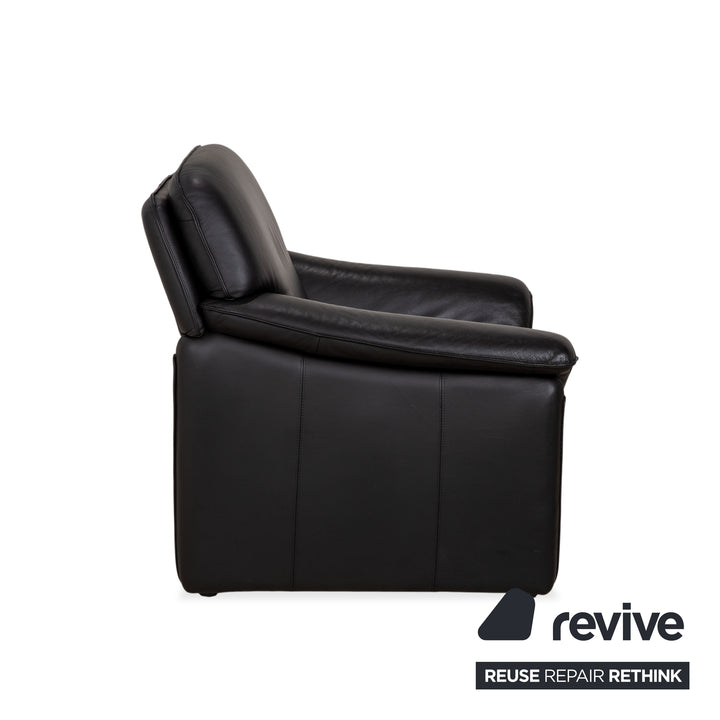 Laauser Atlanta Leder Sessel Schwarz