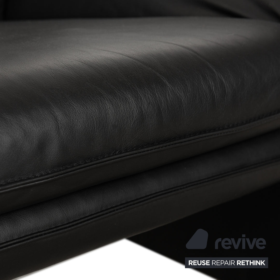 Laauser Atlanta Leder Sessel Schwarz