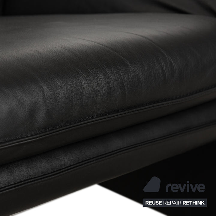 Laauser Atlanta Leder Sessel Schwarz