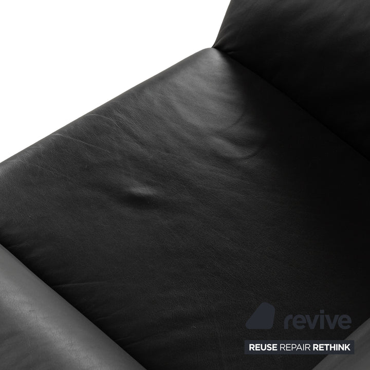 Laauser Atlanta Leder Sessel Schwarz