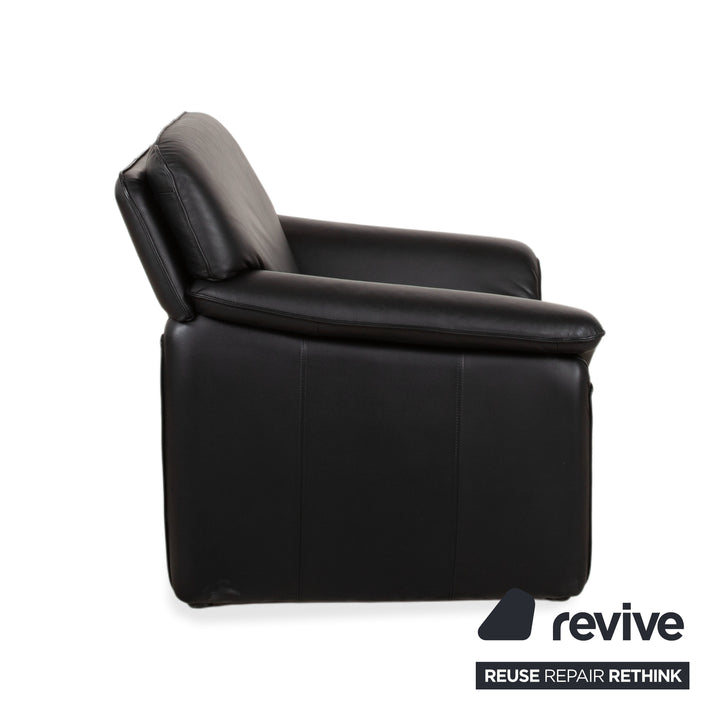 Laauser Atlanta Leder Sessel Schwarz