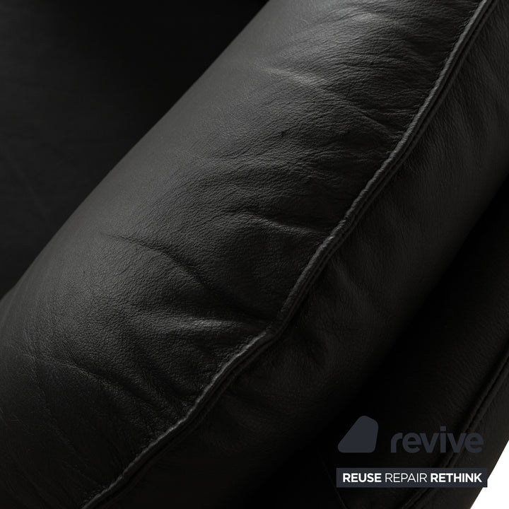 Laauser Atlanta Leder Sessel Schwarz