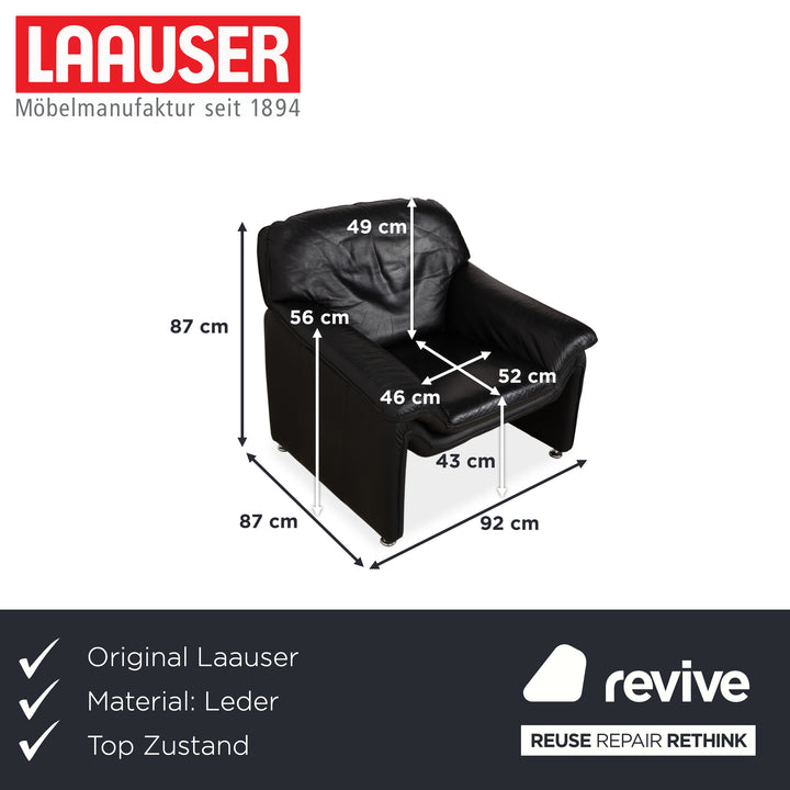 Laauser Atlanta Fauteuil En Cuir Noir