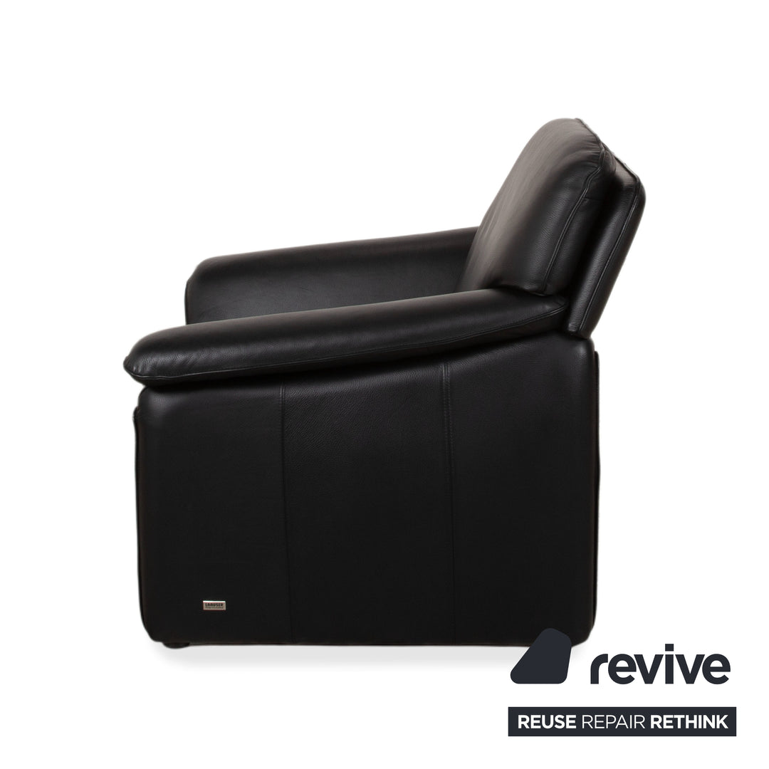 Laauser Atlanta Leder Sessel Schwarz