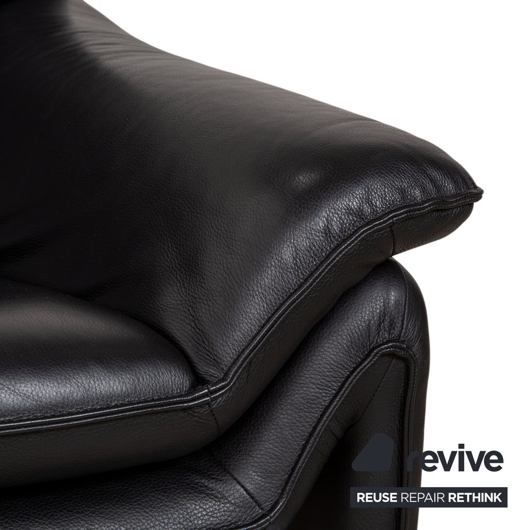 Laauser Atlanta Leder Sessel Schwarz