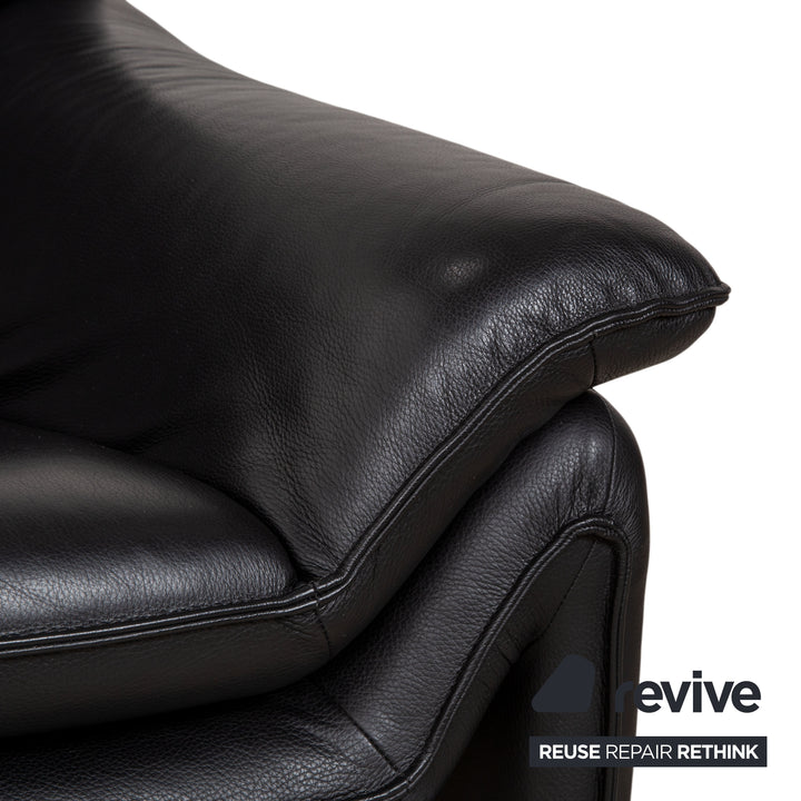 Laauser Atlanta Leder Sessel Schwarz