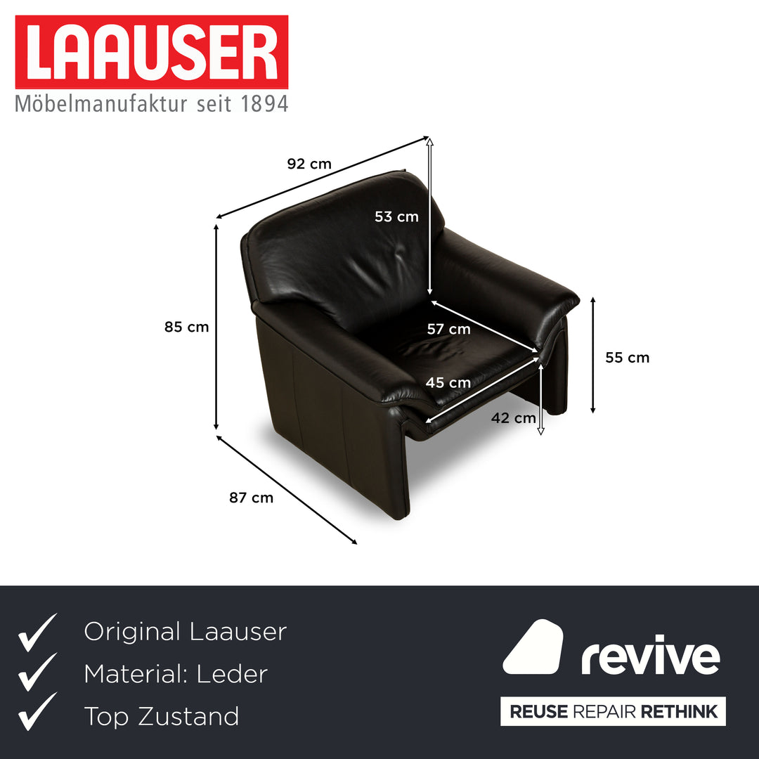 Laauser Atlanta Leather Armchair Black