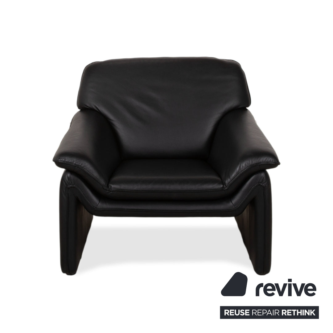 Laauser Atlanta Leder Sessel Schwarz