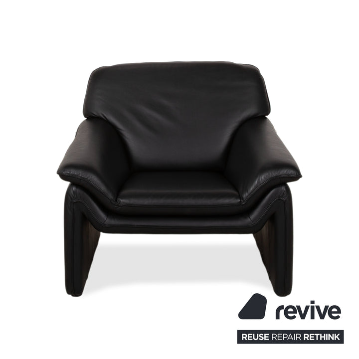 Laauser Atlanta Leder Sessel Schwarz