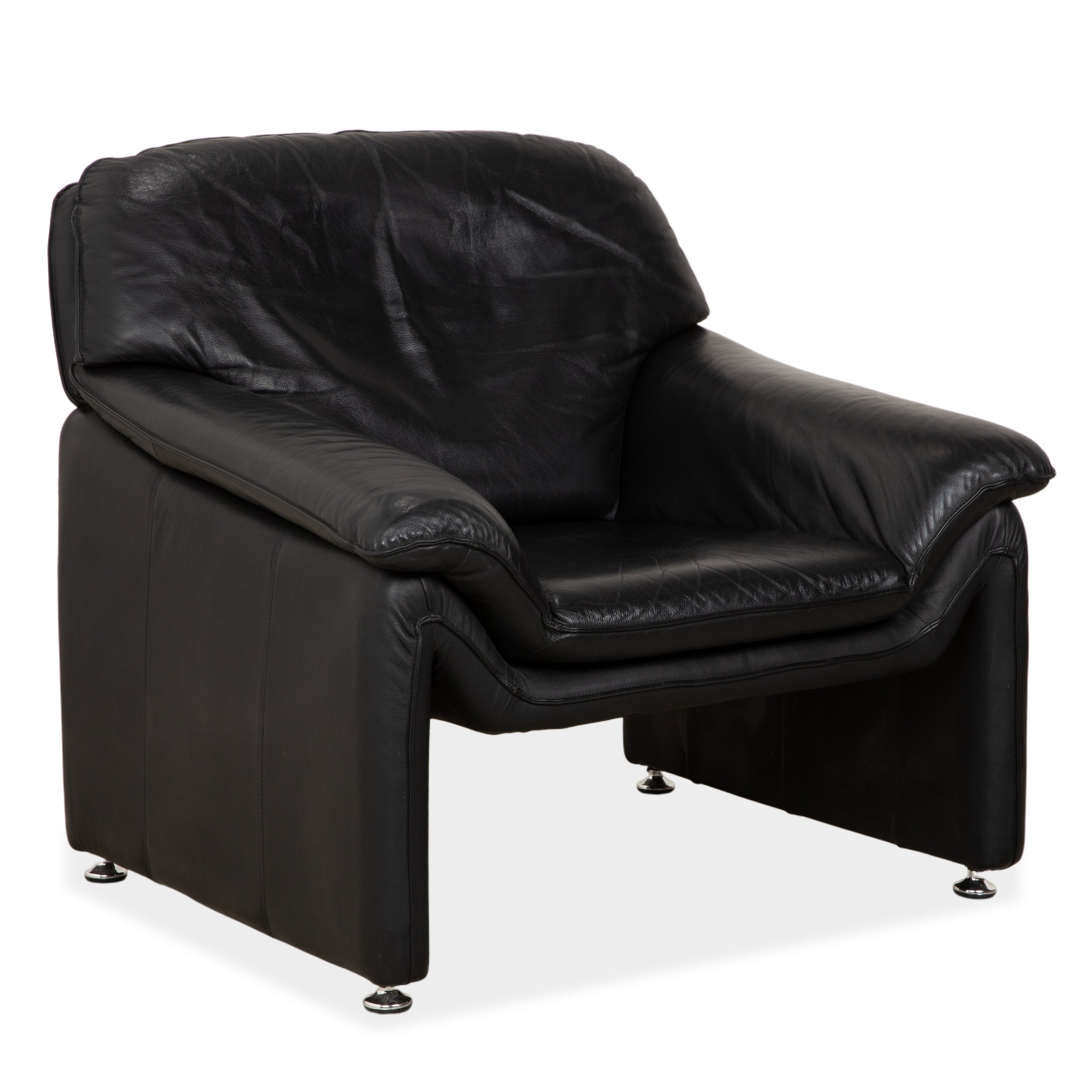 Laauser Atlanta Leder Sessel Schwarz