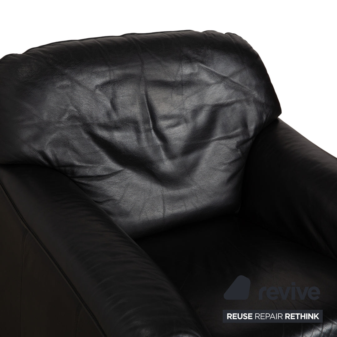 Laauser Atlanta Leder Sessel Schwarz