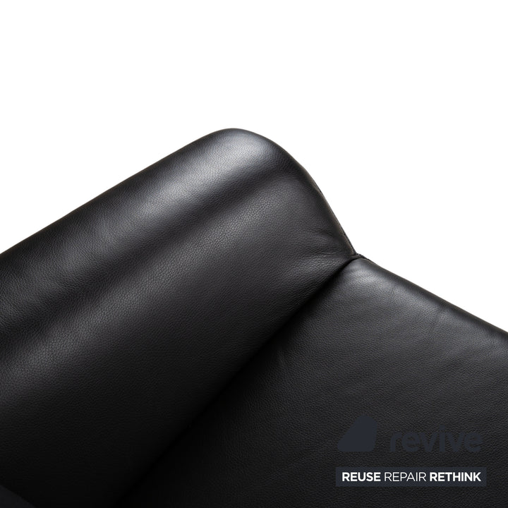 Laauser Atlanta Leder Sessel Schwarz