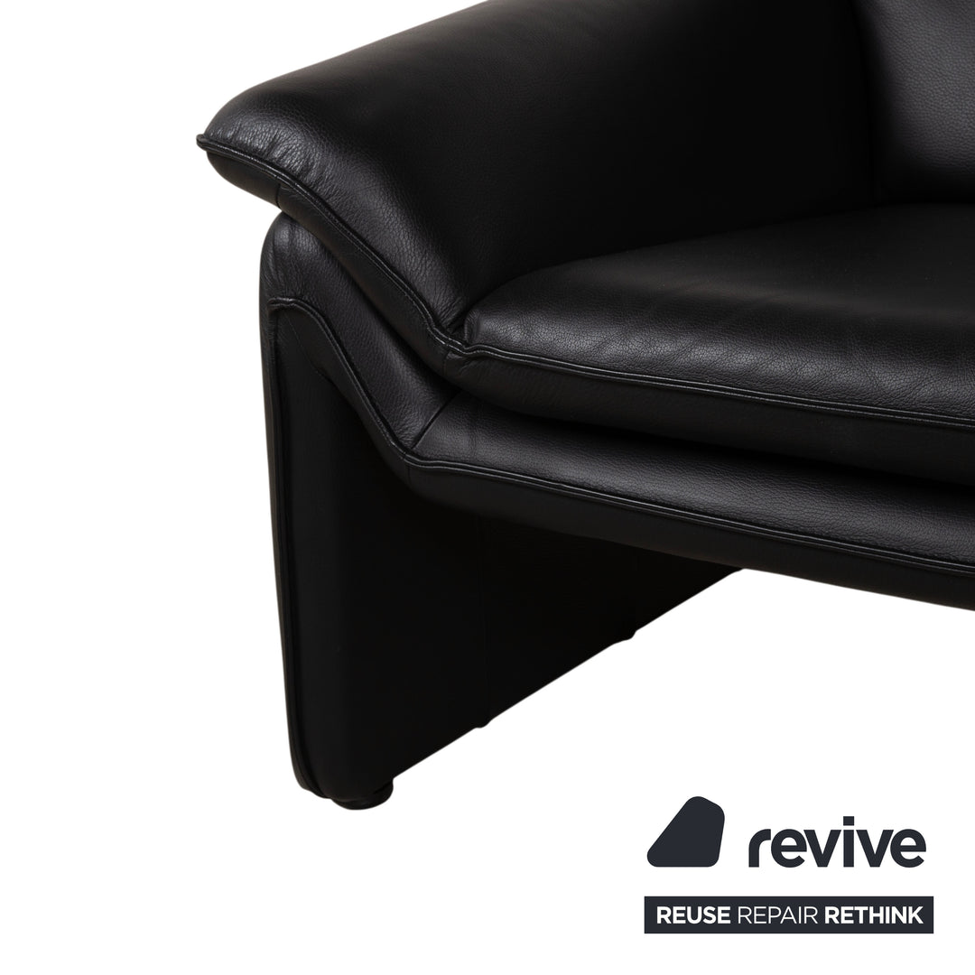 Laauser Atlanta Leder Sessel Schwarz