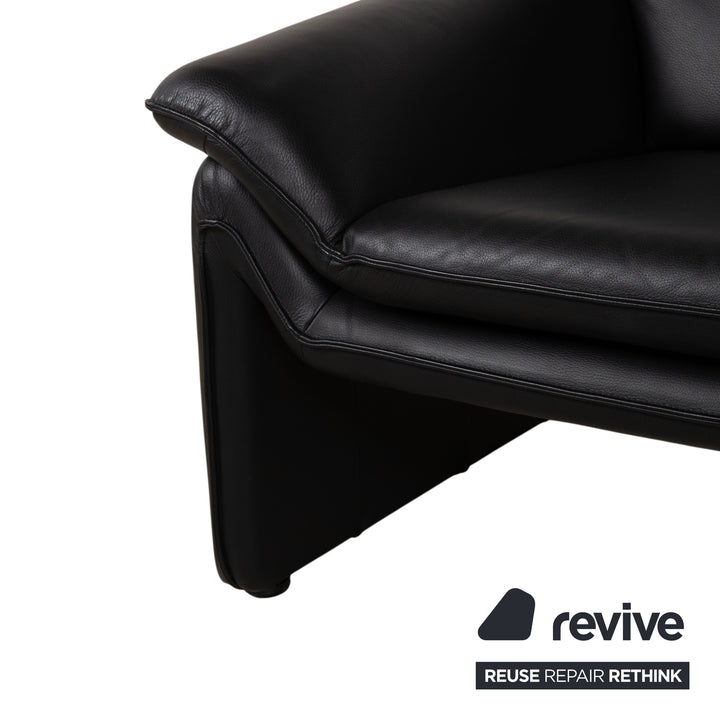 Laauser Atlanta Leder Sessel Schwarz