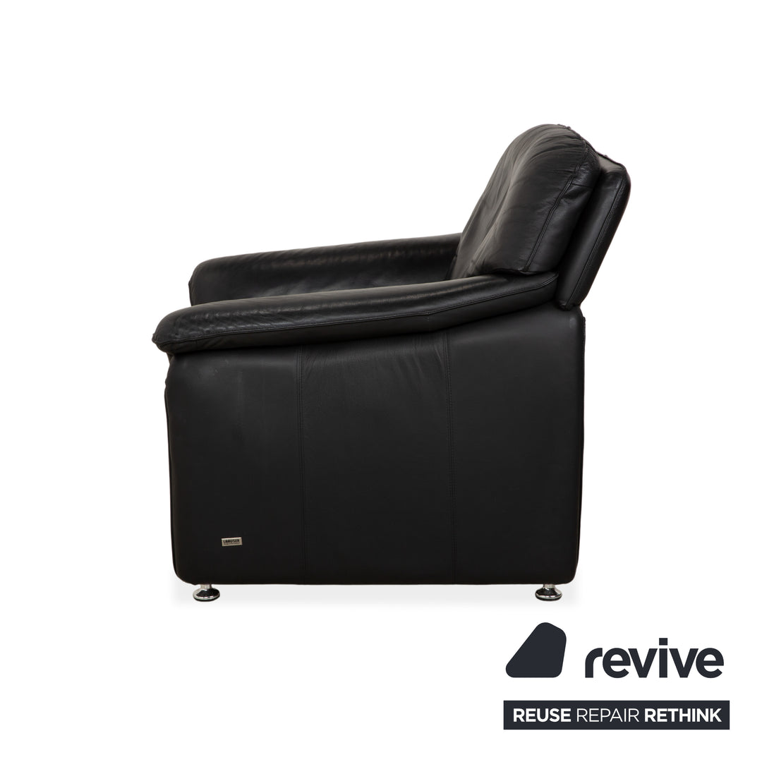Laauser Atlanta Leather Armchair Black