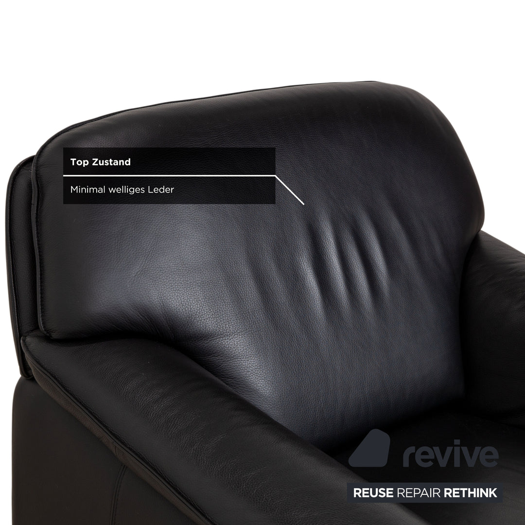 Laauser Atlanta Leder Sessel Schwarz