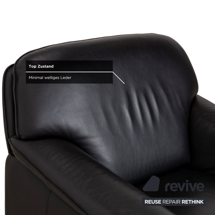 Laauser Atlanta Leder Sessel Schwarz